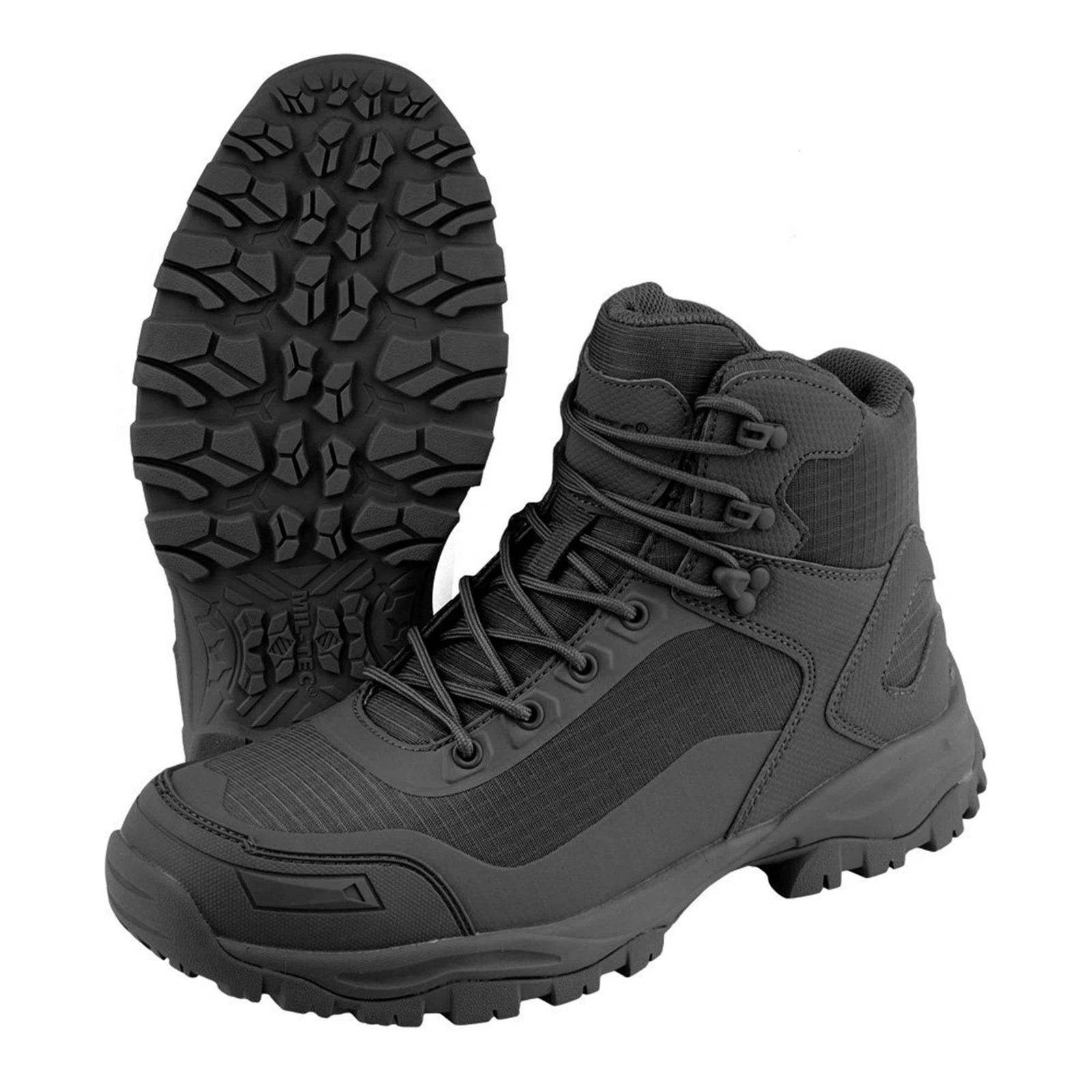 Mil-Tec Combat Boots Lightweight Slip Resistant Durable Lace Up Black