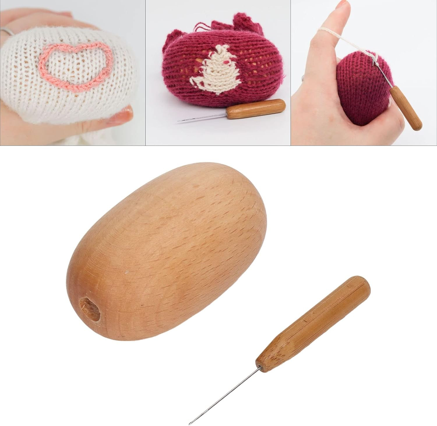 Holz Darning Ei Nähwerkzeug zur Reparatur von Socken Hüten Pullovern