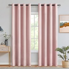 Light Pink Room Darkening Curtains Thermal 52"W x 84"L Pack of 2 Baby Pink