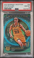 2022 Bowman U Inception Caitlin Clark Rookie Aqua V2 Foil /199 PSA 10 Gem Mint