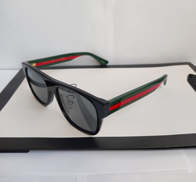 Authentic Gucci GG0340S BLACK FRONT BLACK/GREEN/RED STRIPE Gray