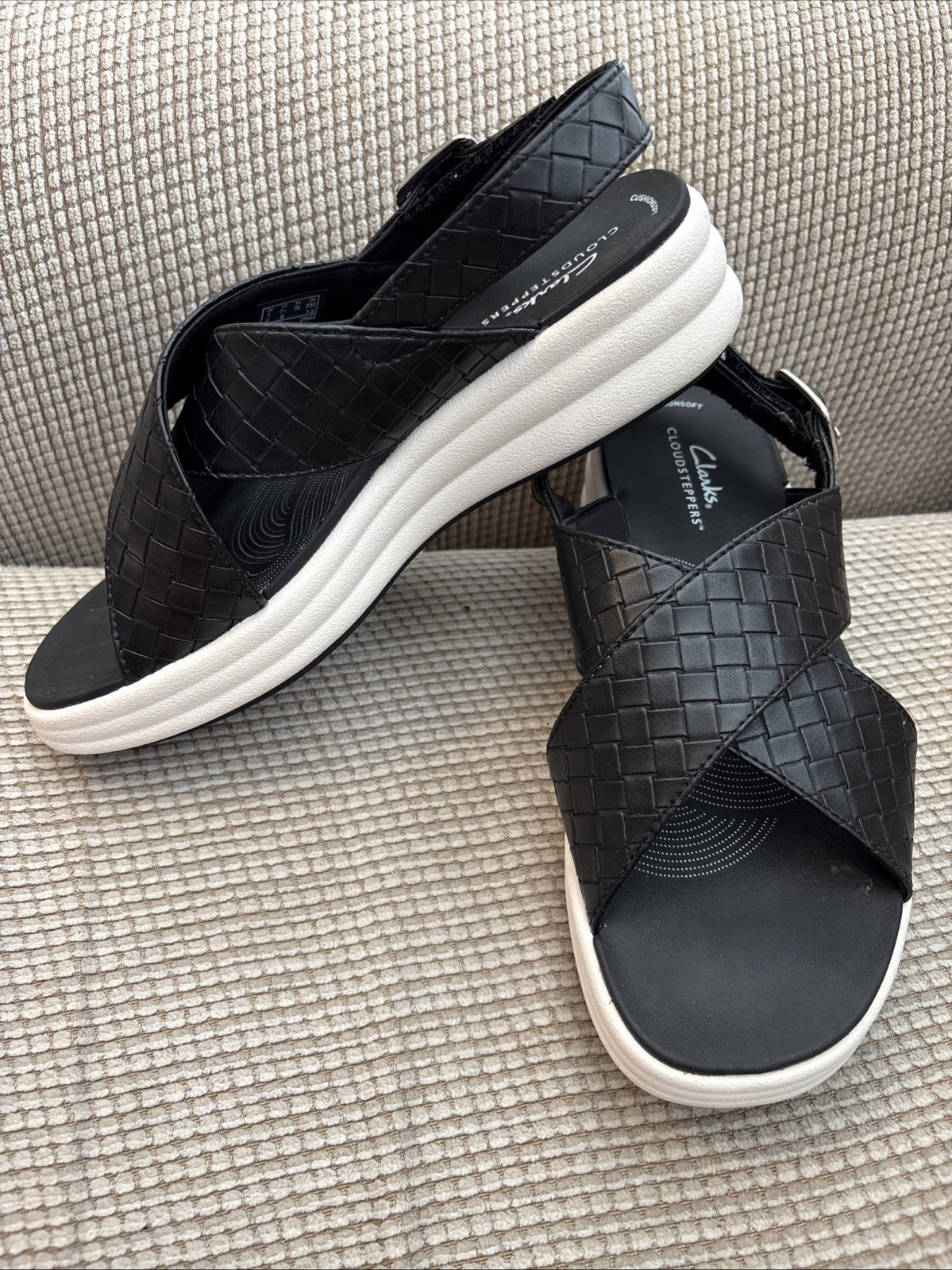 Clarks Drift Sun Womens Black Slingback Sandals Size 7.5 Like New