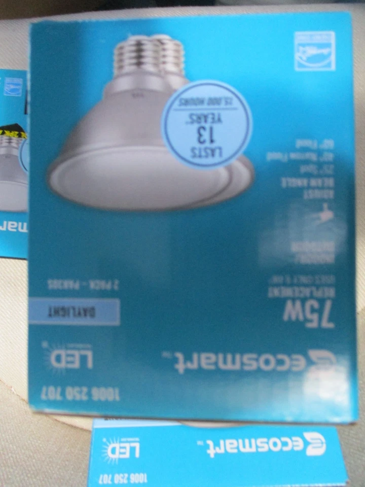4 EcoSmart Two Packs 9.4W 75W Equivalent Light Bulbs PAR30S Dimmable Flood LED - Image 4 of 4