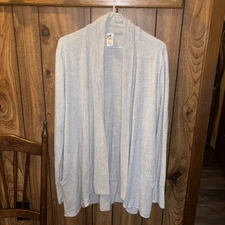 Women’s Active Life Grey Athletic Long Sleeve Open Cardigan Size Large EUC