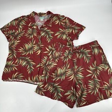 Vintage Reyn Spooner Shirt Womens Large Two Piece Set Hawaiian Floral Rayon READ