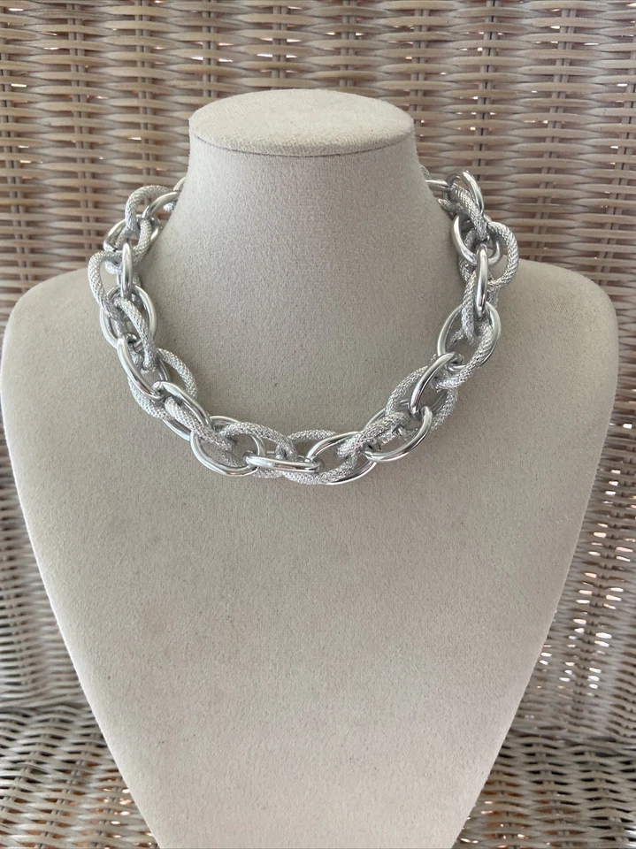 Statement Kette Damenkette Gliederkette Modeschmuck Kurze Halskette Collier - Bild 2 von 4