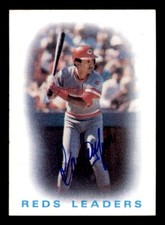 1986 Topps Baseball #366 Reds Leaders (Dave Concepcion) Autograph (No COA)