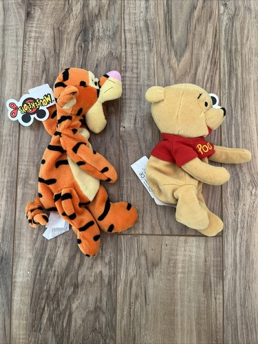 Mouseketoys Mini Beanie Plush NWT Winnie The Pooh 8" & Tigger 9" - Picture 5 of 8