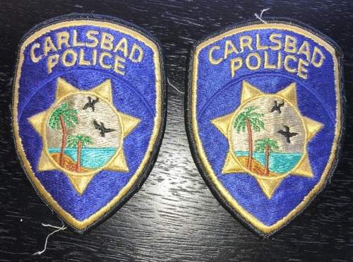 Carlsbad Police Patch Matching Pair (2) California San Diego Rare Patches Vtg - Picture 2 of 4