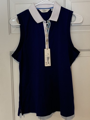 NWT Women's Sleeveless Navy Golf Shirt 