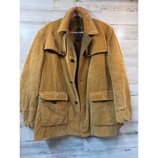 Vintage H.I.S Men's Sportswear Brown Corduroy Button Up Jacket Size 44R Outdoor