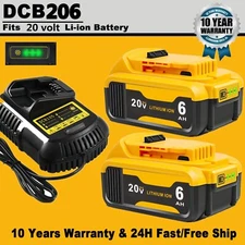 Replacement For DeWalt 20V 20 Volt MAX DCB206-2 DCB207-2 Li-ion Battery /Charger