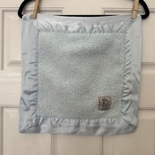 Little Giraffe Baby Lovey Plush Sherpa Satin Trim Light Blue Security Blanket