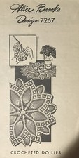  7267 AB Vintage Pineapple Doily x2 Pattern to Crochet Reproduction 