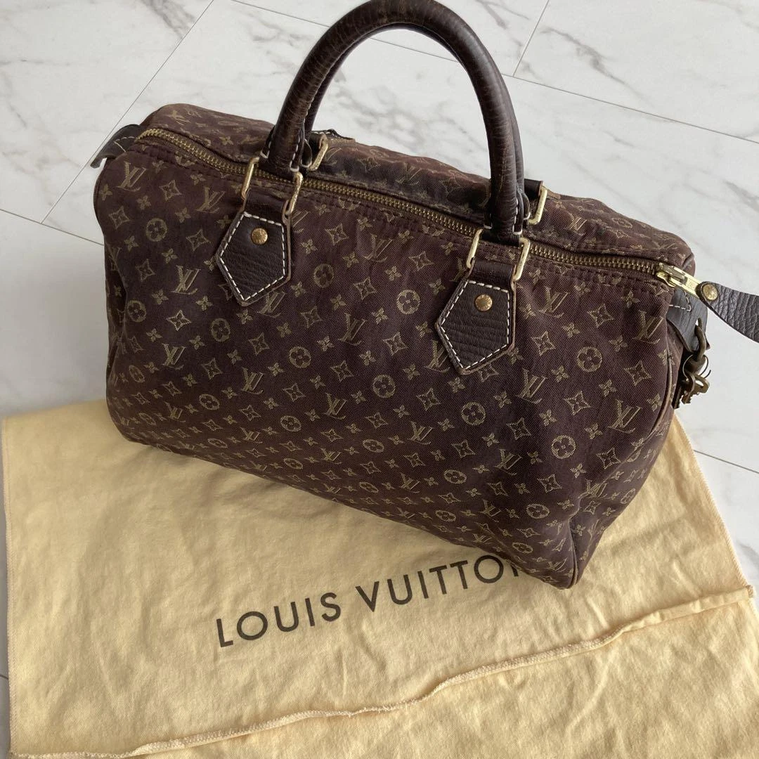 Pre-Owned Louis Vuitton Speedy 30 Monogram Mini Lin 30 Brown 