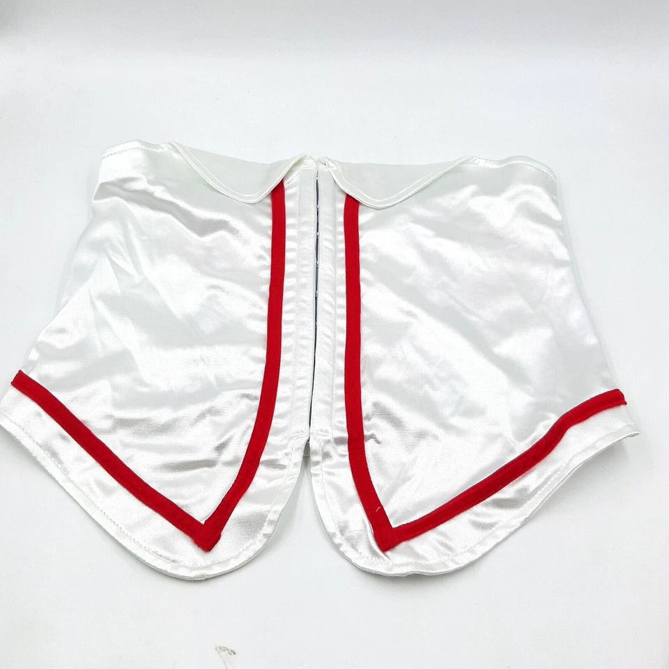 Elegante Momentos Para Mujer 38 3 Piezas Conjunto Sujetador Corsé y Botín Pantalones Cortos Blanco Rojo Bonito Nuevo Foto 3 de 4
