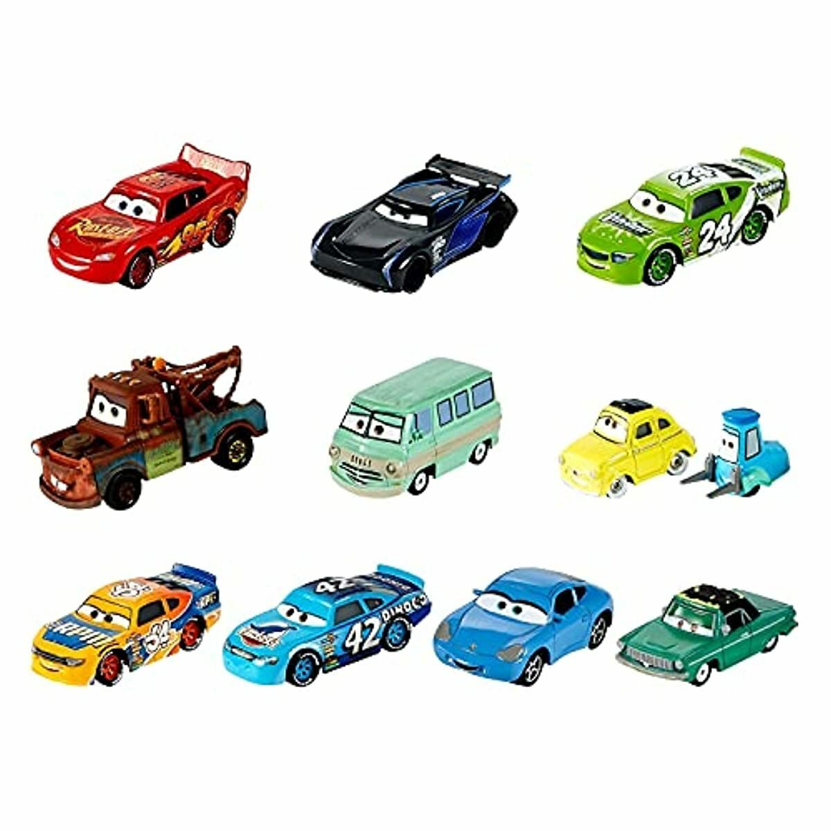 Disney Pixar Cars Die-Cast Mini Racers 10-Pack Vehicles, Miniature
