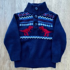 THE CHILDREN  S PLACE T REX DINO GRAPHICS Boy  s Pullover Sweater sz 12-18M