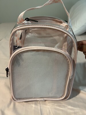 clear mini backpack nearby Aliceset Bulk Waterproof Transparent Colorful Bookbag Donation Supply Kits for Women Men(9 Inch,30 Pcs) Functional Storage – Features one main compartment for larger items and a front zippered pocket to keep smaller essentials like keys POM POM CLEAR BACKPACK