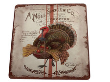 Metal Sign Thanksgiving Turkey Grocer Decoration Home Wall Art Decor 12x12in