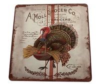 Metal Sign Thanksgiving Turkey Grocer Decoration Home Wall Art Decor 12x12in