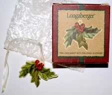 Longaberger Holly Tie-On #30602 (for Christmas Basket) FreeS&H