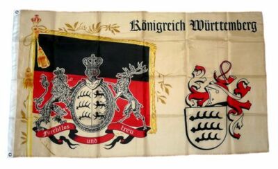 Württemberg Flagge "Furchtlos Und Treu" – 90 X 150 Cm, Aus 100% Polyester, Wetterfest, Mit Kräftigen Farben, Ideal Für Garten & Balkon