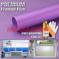 【Frosted Film】 Purple Glass Home Bathroom Window Security Privacy Sticker Sheet