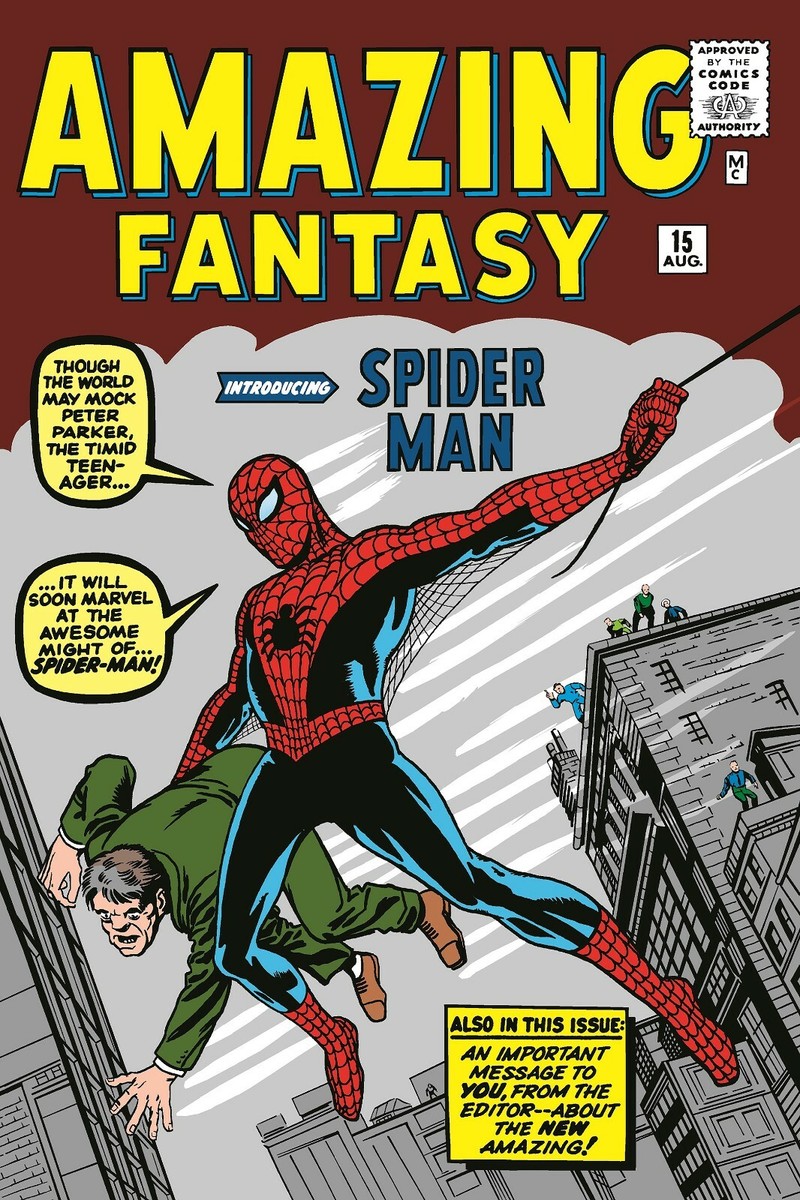 スパイダーマン Amazing Fantasy #15 シルクスクリーンポスター Amazing Fantasy #15 Spider-man Comic Book Wall Poster Multiple