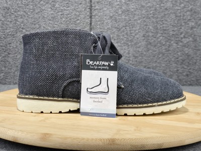 Bearpaw Gabe Youth Size 5 Chukka Boots Gray Canvas Wingtip Shoes 2175Y