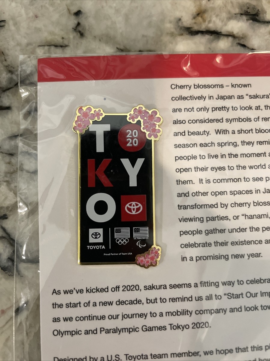 Olympics 2020 Tokyo Japan Toyota Cherry Blossom Pin Rare in