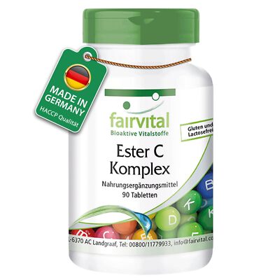 | Ester C 500mg - 90 Tabletten - Vitamin C Komplex mit Bioflavonoiden - HOCHD...