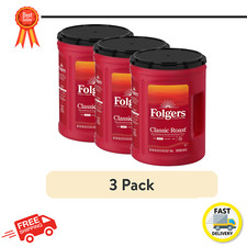  3 pack Folgers Classic Roast Ground Coffee, Medium Roast, 40.3 Oz. Canister