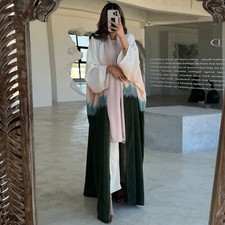 Muslim Open Kaftan Abaya Dubai Women Kimono Long Dress Cardigan Robe Party Gown