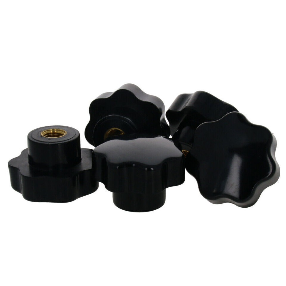 5PCS M12 Female Thread Star Head Clamping Knob Grip Nut Screw On