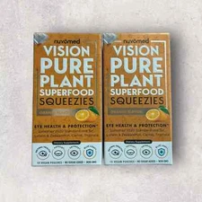 (Lot of 2) Nuvomed Pure Plant Superfood Squeezies Orange Flavor Eye Health 10/pk