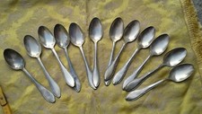 ✅💯12 vecchi e antichi cucchiai da tavola alpacca argento sambonet a.s. d'epoca
