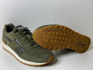 reebok green suede trainers