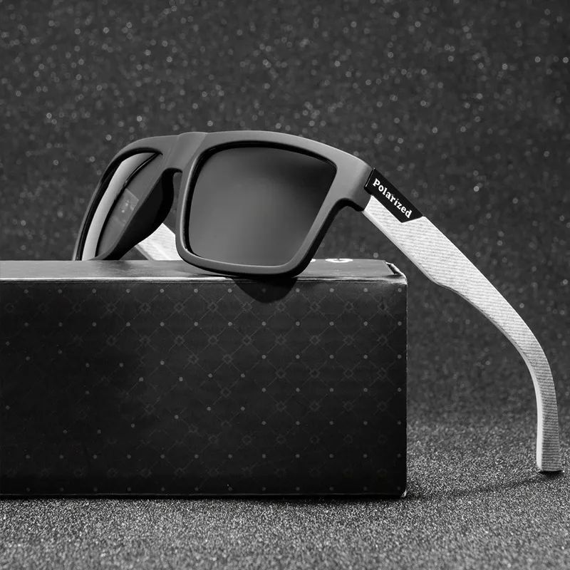 ? Women Grey Narrow Square Sunglasses Polarized Retro Trendy Driving Eyewear Classic Square Light Tinted Driving Glasses for Women Men  main image 4