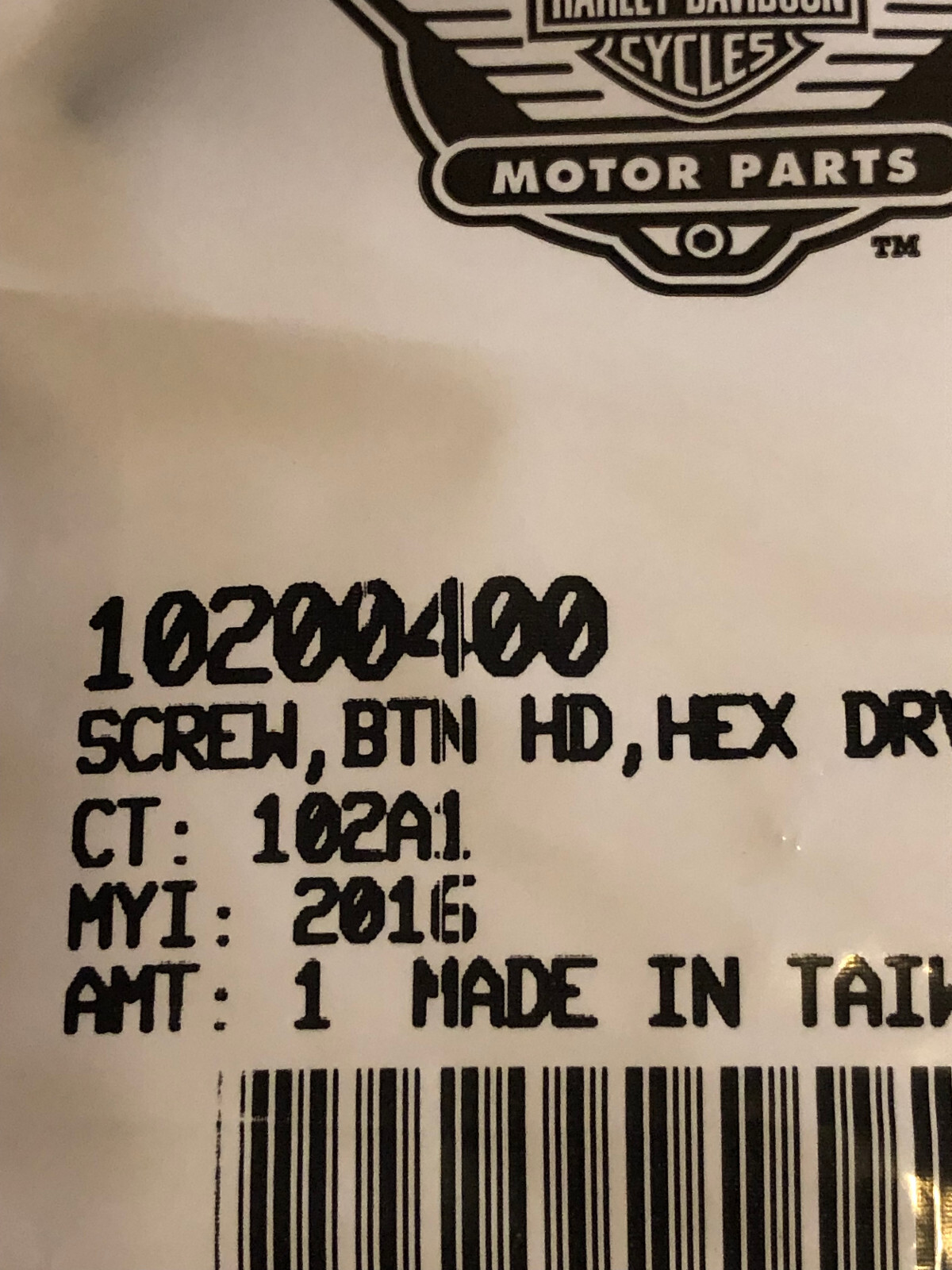 NOS OEM Genuine Harley Davidson Motorcycle Hex Button Head Screw P  