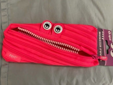 NEW Zipit Monster Pink School Pouch/Pencil Case - NWT