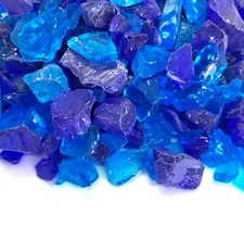 Caribbean Blue 1/2" - 1" Premium Large Fire Glass for Fireplace and Fire Pit
