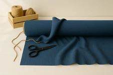 YInMn Blue Linen Blend Fabric by the Yard – Fashion, Home Décor & Craft Projects