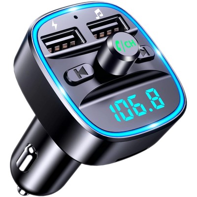 Multi-Function Bluetooth Car Adapter with Ambient Light & Safe Charging Options