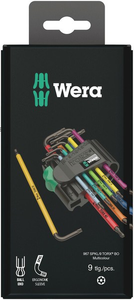 Wera 967/9 Tx Bo Multicolour 1 Sb WinkelschlüSsel Blacklaser 9Tlg 05073599001-image