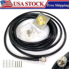 New NMO L Bracket Fender Mount 3/4" Hole With Mini-UHF Male Adapter RG-58 Cable