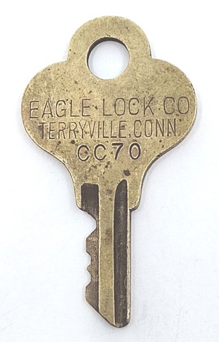Vintage Key EAGLE LOCK CO CC70 TERRYVILLE CT Appx 1-5/8