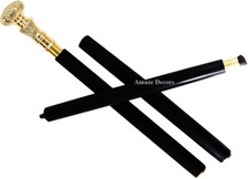 Solid Brass Knob Head Handle Wooden Walking Cane Nautical Brass Walking Stick