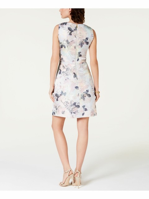 Tahari Womens Light Blue Floral Sleeveless Fit Flare Cocktail Dress Size 14 for sale online | eBay