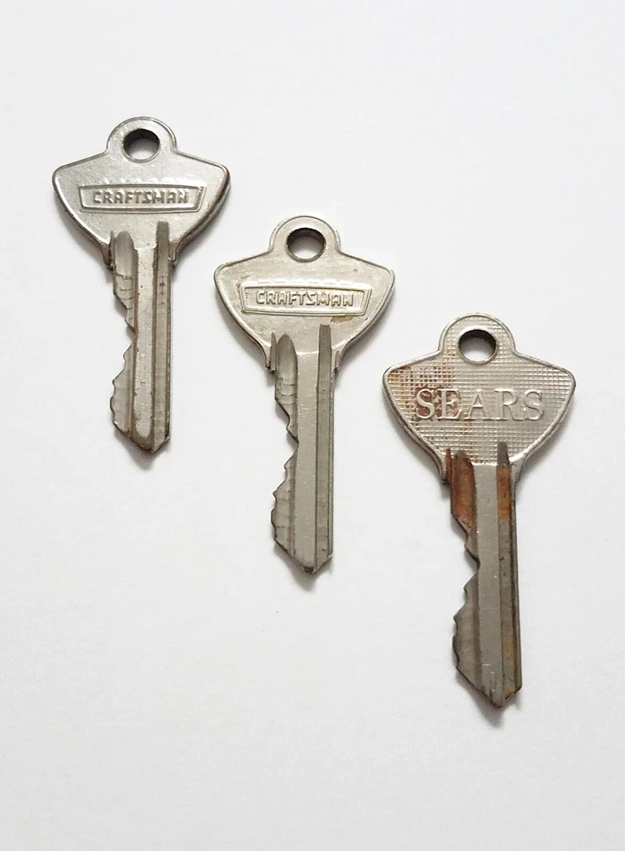 (4) Vtg Original CRAFTSMAN Keys For Old Tool Box Padlock Storage Cabinet - Image 2 of 4